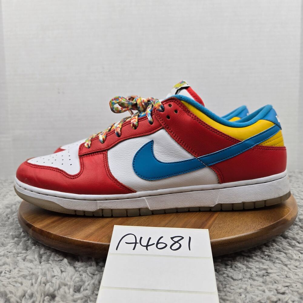 Nike Mens 12 Dunk Low QS LeBron James Fruity Pebbles Casual Sneaker DH8009-600